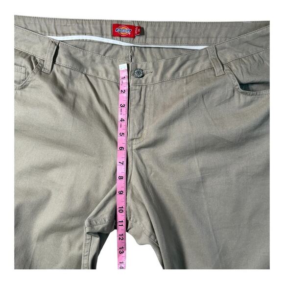 Dickies Girl Vintage Khaki 5 Pocket Skinny Pant Low Rise Straight Fit L20 - Picture 9 of 10